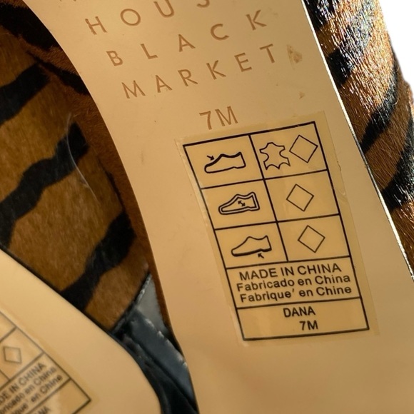 White House Black Market Tiger Animal Print Calf Hair Slingback Bootie Mule 7 M - Picture 11 of 13